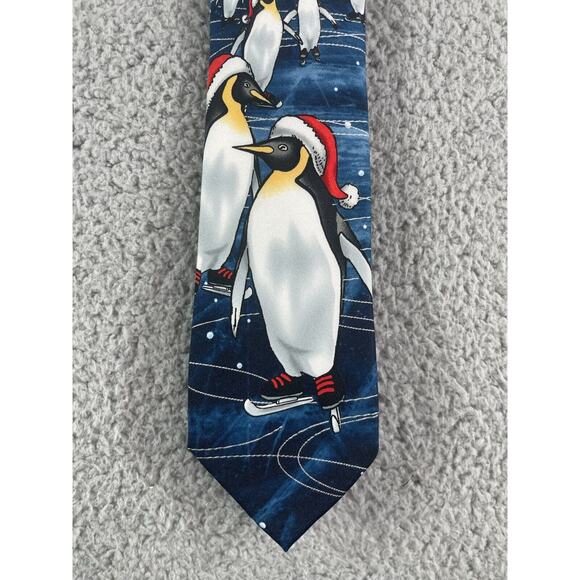 Celebrate Together Tie Mens One Size Christmas Penguin Santa Clause Kohls NWT - Picture 2 of 8